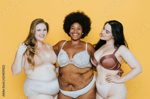 Beautiful curvy women with good body image photo