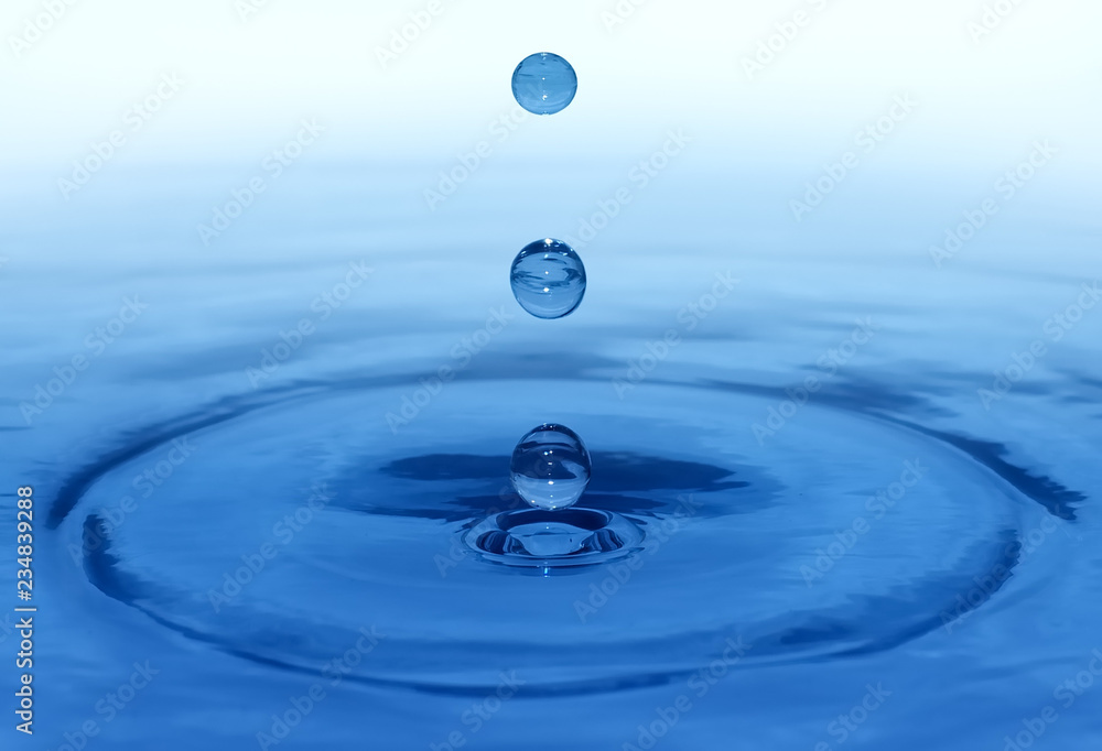 Splash. Blue water, isolated. Splash. Blue water, isolated.