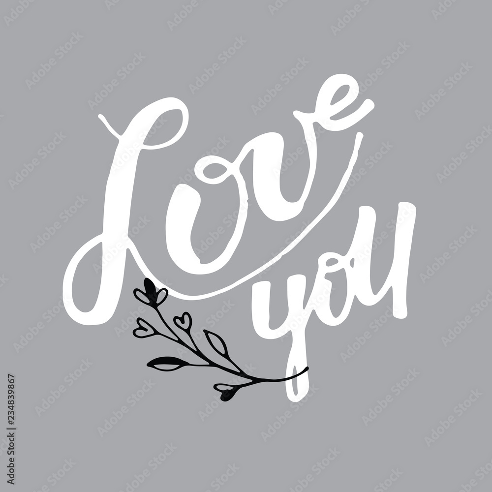 Obraz premium Lettering banner - Love You, Valentine's Day