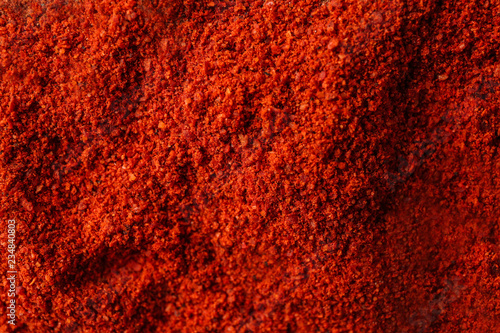 Chili pepper powder, closeup