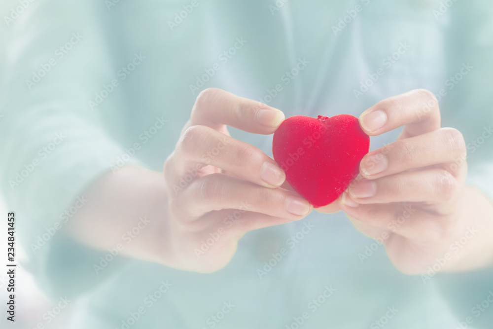 Decorative heart in woman hand, Valentine's day concept