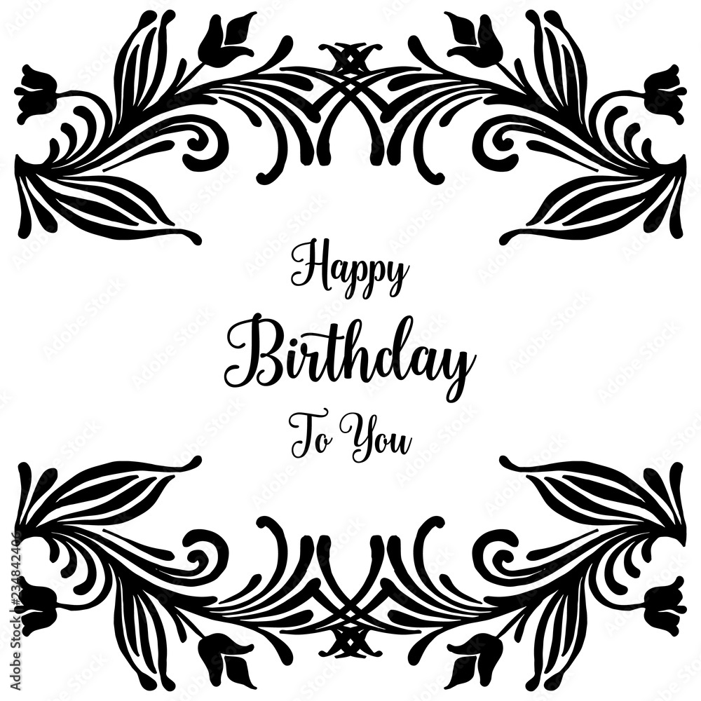 Birthday card with flowers background hand draw Birthday card with flowers background hand draw