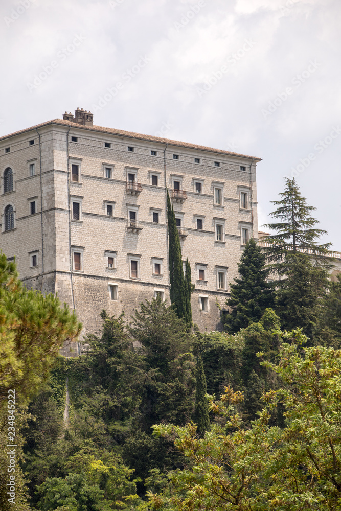 View of the Benedictine abbey of Montecassino. Italy