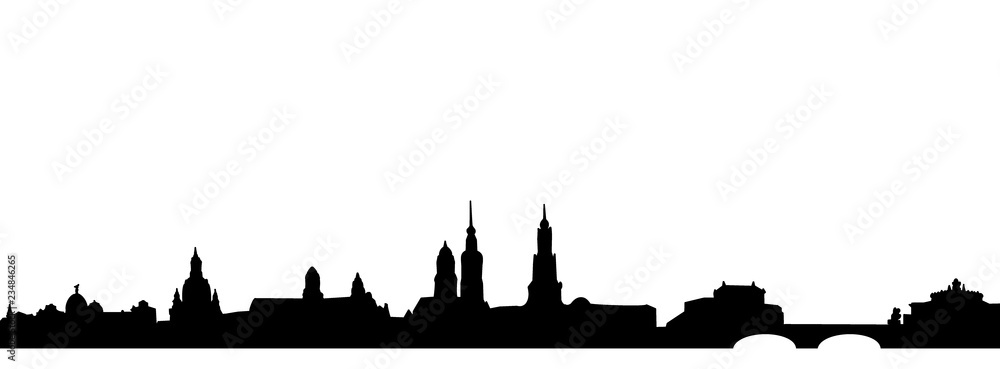 Silhouette von Dresden, Zeichnung