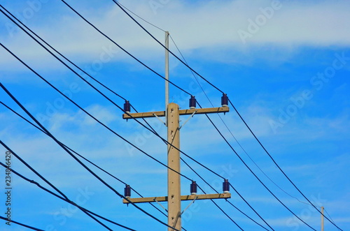 Wallpaper Mural Electric pole wire line cable post Torontodigital.ca