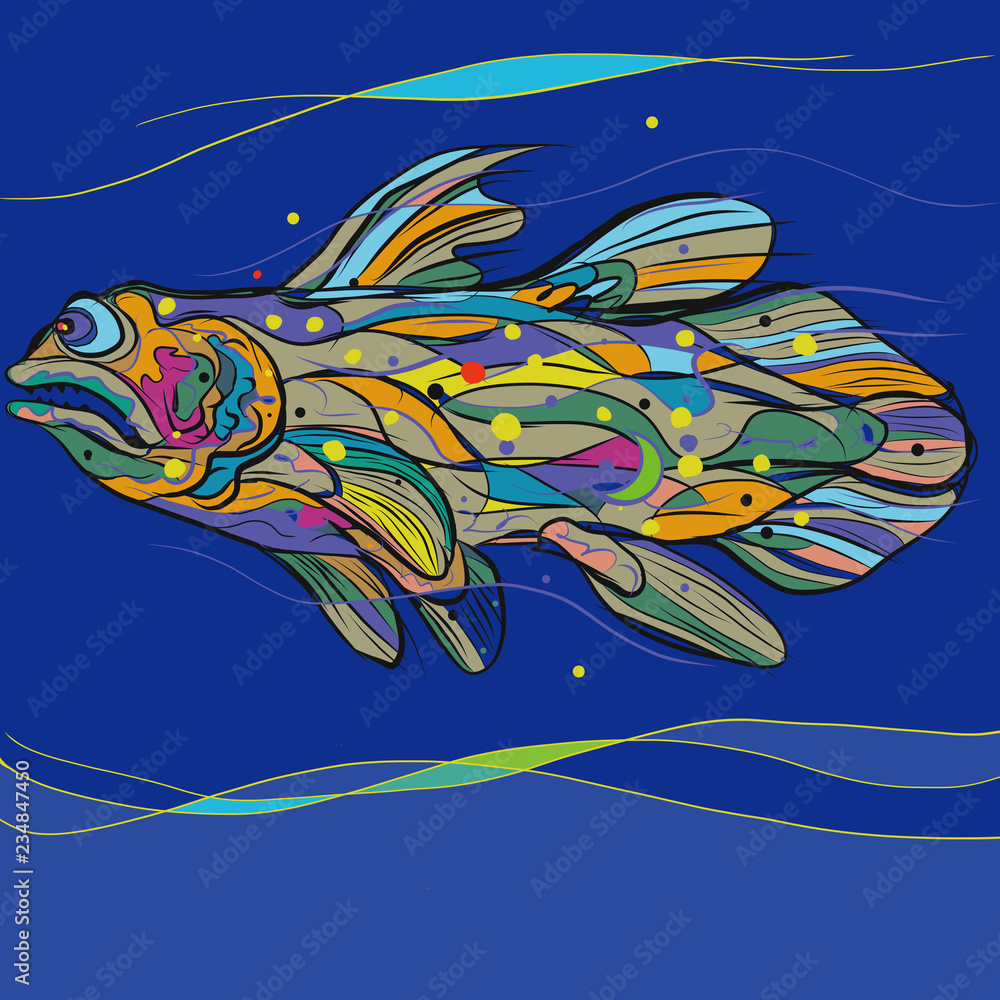 ４億年の命を繋ぐ古代魚 シーラカンスイメージ篇０１ Stock イラスト Adobe Stock