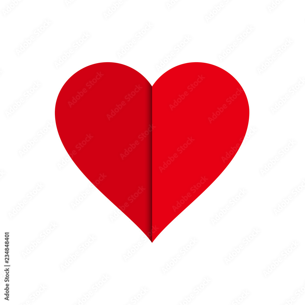 red heart on white background red heart on white background