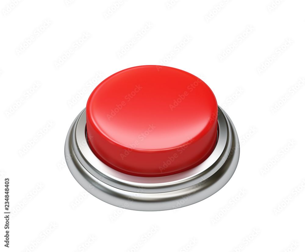 Red button isolated on white. Clipping path included Red button isolated on white. Clipping path included