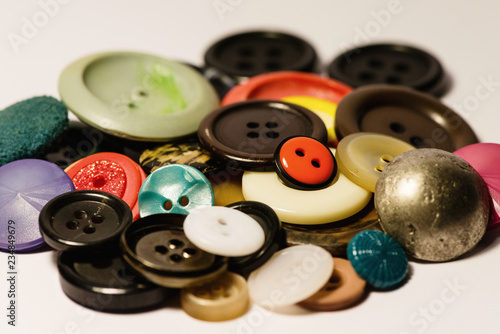 Colorful buttons on white background