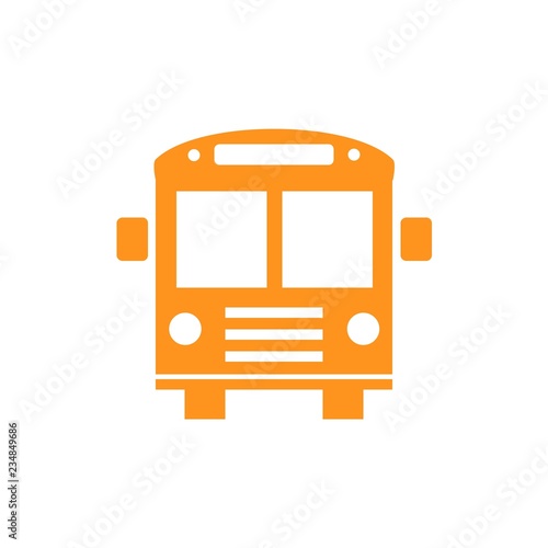 Orange school bus icon