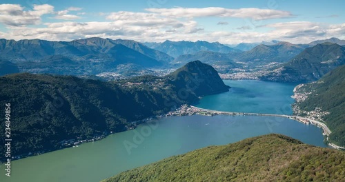 A time lapse view of Lugano Lake from Monte San Giorgio