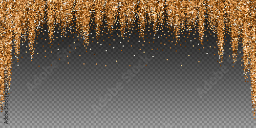 Red round gold glitter luxury sparkling confetti. 
