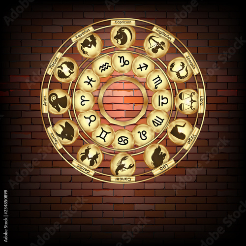 Zodiac signs medallions