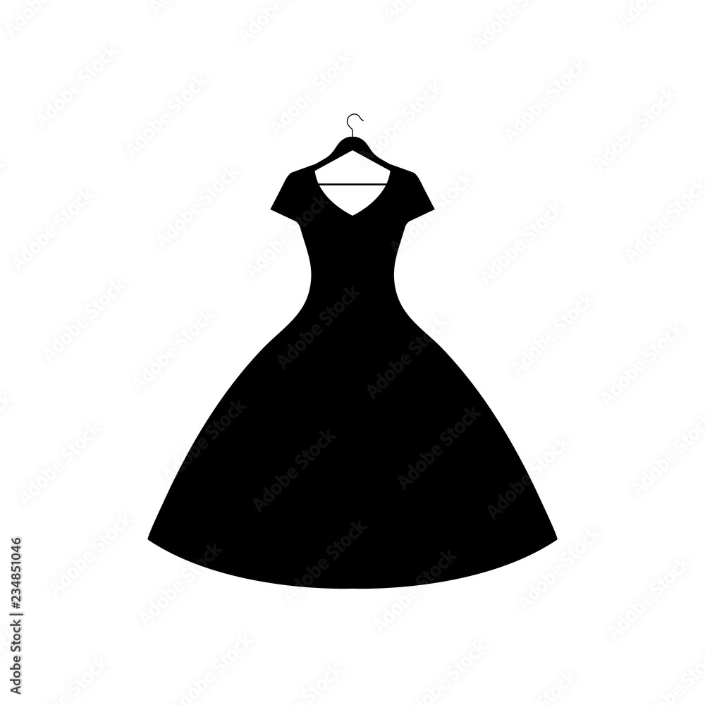 Dress icon, logo on white background Dress icon, logo on white background