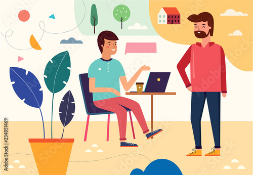 llustration with people at a business metting