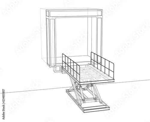 Dock leveler concept. Vector