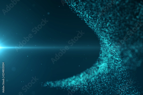 Light blue Blue particles tornado cinematic background computer generated