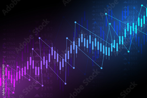 Stock market data.Abstract background with graph chart finance. Stock market and exchange. Business concept. Vector illustration