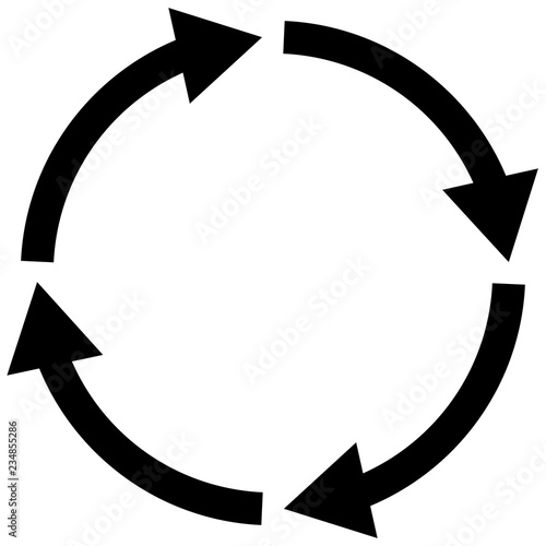 process symbol on white background. four step cycle arrow sign. flat style. cycle icon for your web site design, logo, app, UI. arrow cycle symbol.
