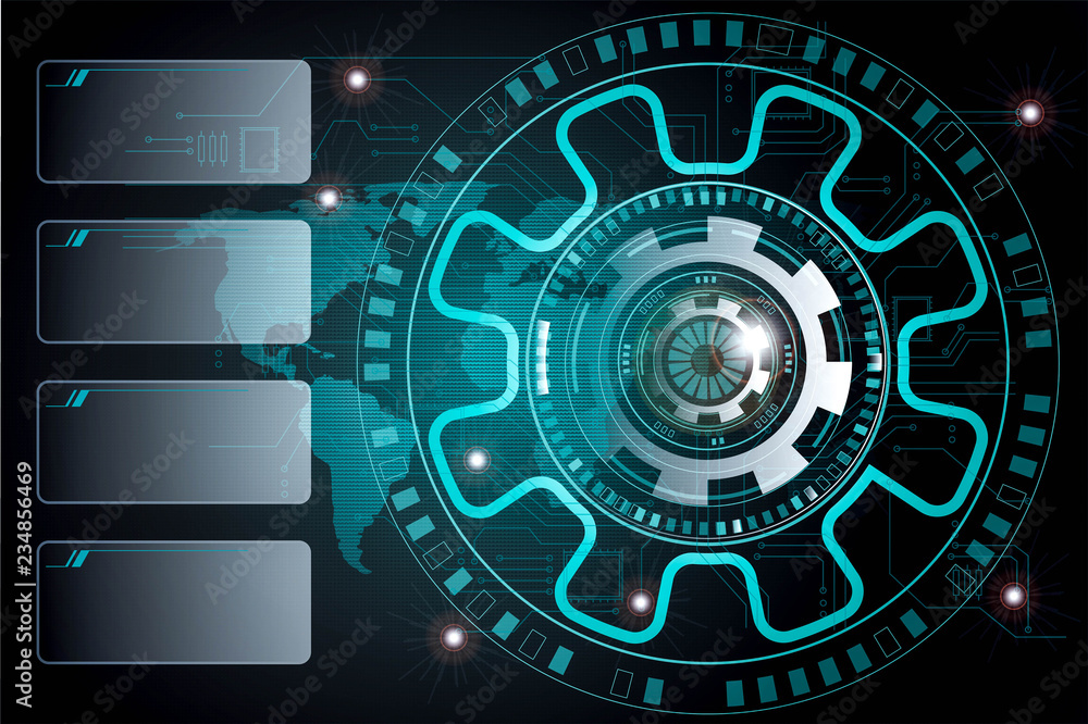 Obraz premium science Big data visualization. Futuristic Artificial intelligence . Cyber mind aesthetic design concept.and empty box for copy space.