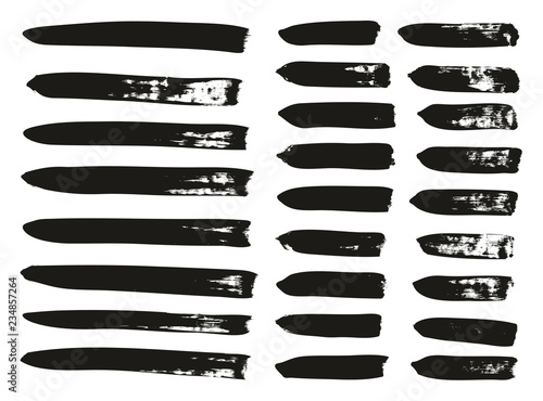 Calligraphy Paint Brush Lines Mix High Detail Abstract Vector Background Set 11