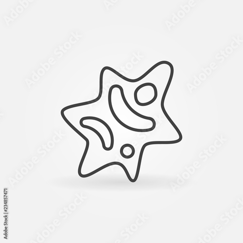 Bacteria vector simple concept icon or logo element in thin line style