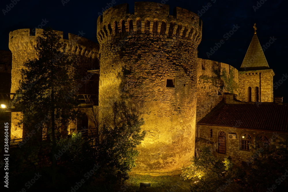 Belgrade fortress at night Belgrade fortress at night