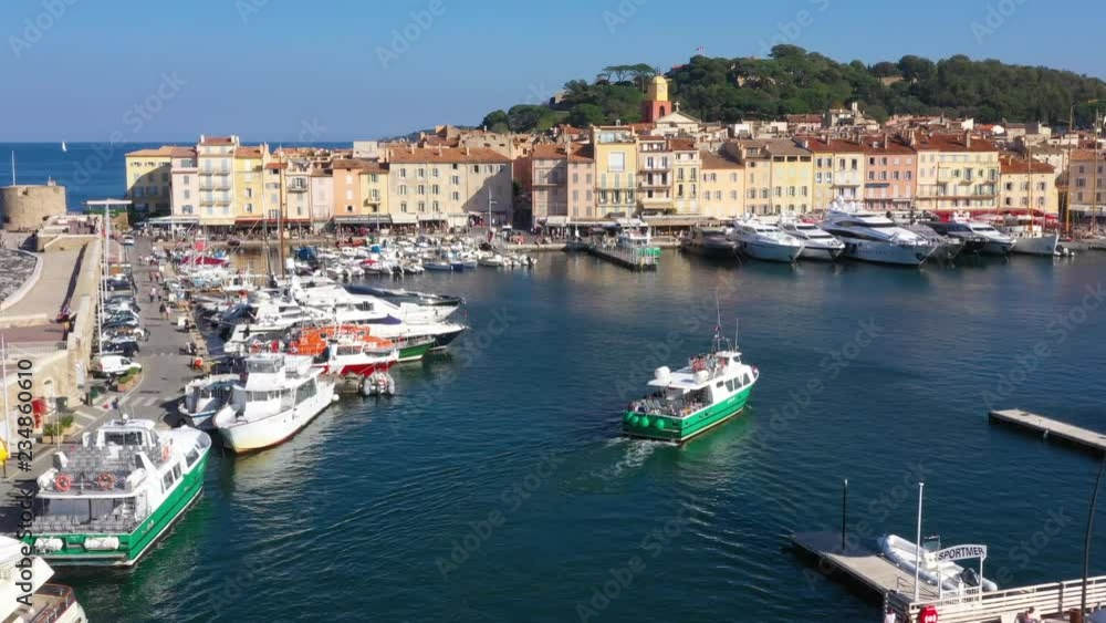 France, Aerial view of St Tropez Harbor France, Aerial view of St Tropez Harbor