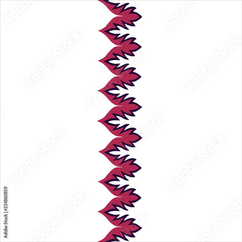 Boho Flames Seamless Vertical Border