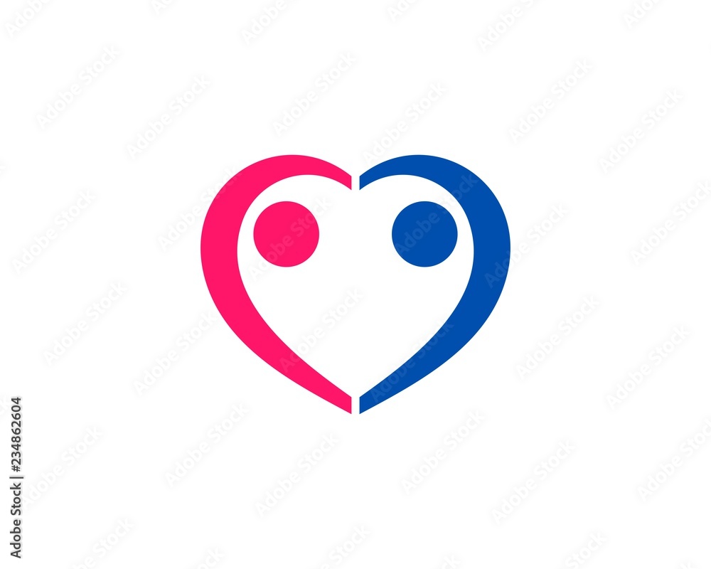 Fototapeta premium People Hug Heart Family Health Icon Logo Design