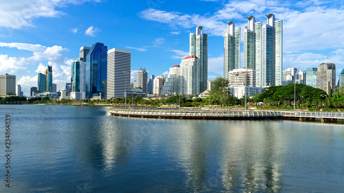 Bangkok city - Cityscape downtown  Business district urban area    landscape Bangkok Thailand