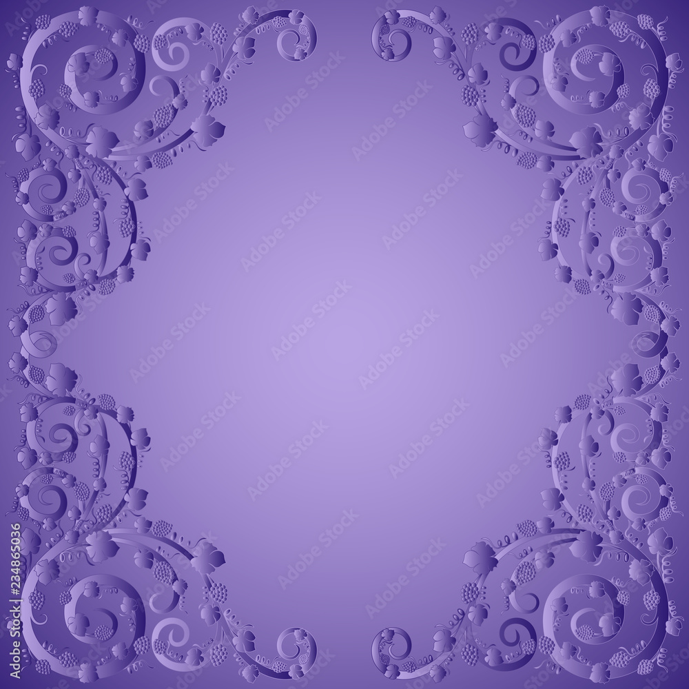 Purple frame with grape elements
