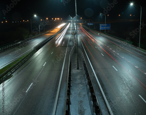 Traffic on the night highway