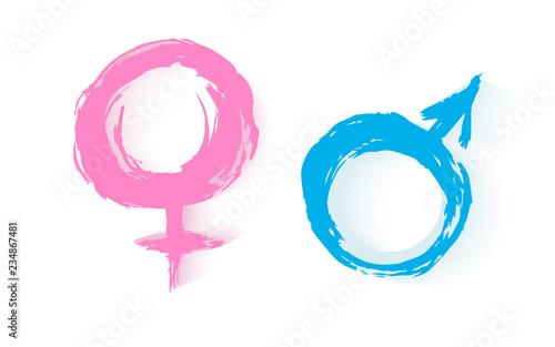 Mars and Venus grunge signs