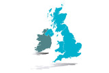 Silueta azul de Reino Unido. 
