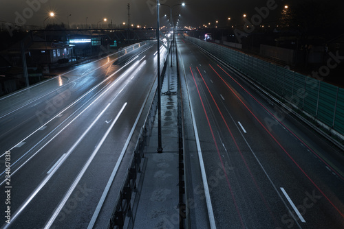 Traffic on the night highway