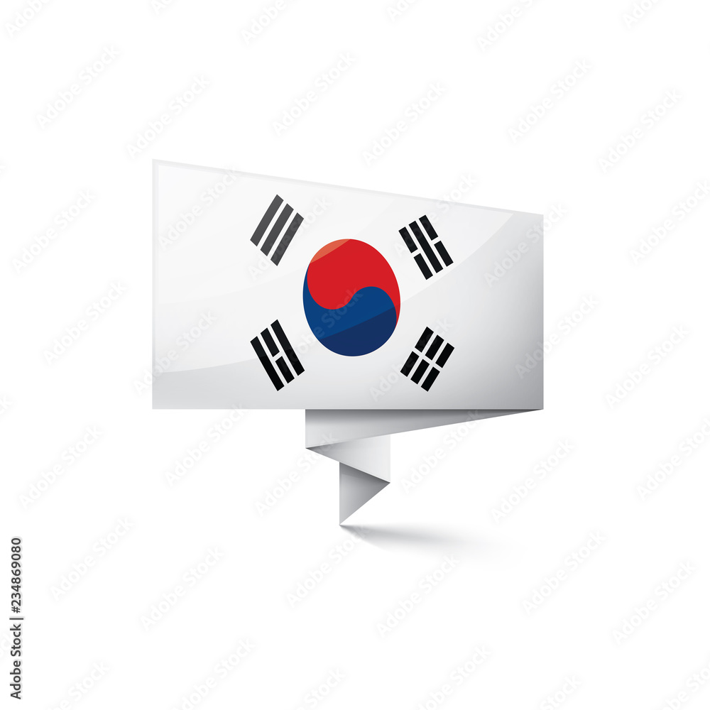 South Korean flag, vector illustration on a white background South Korean flag, vector illustration on a white background