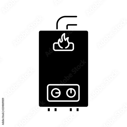 Gas water heater glyph icon