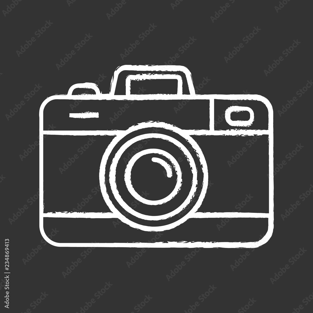 Photo camera chalk icon