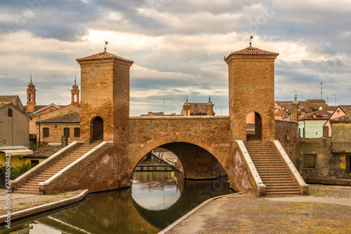 Slika na platnu View at the Trepponti bridge in Comacchio - Italy