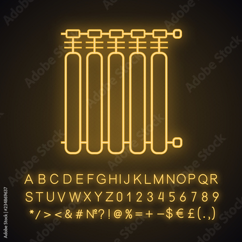 Radiator neon light icon