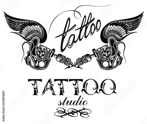 Tattoo machine. Tattoo studio