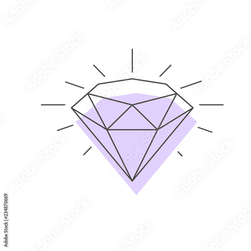 Wireframe Vector icon of a Diamond