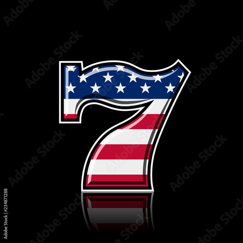 Slot machine stars and strips flag vector illustration