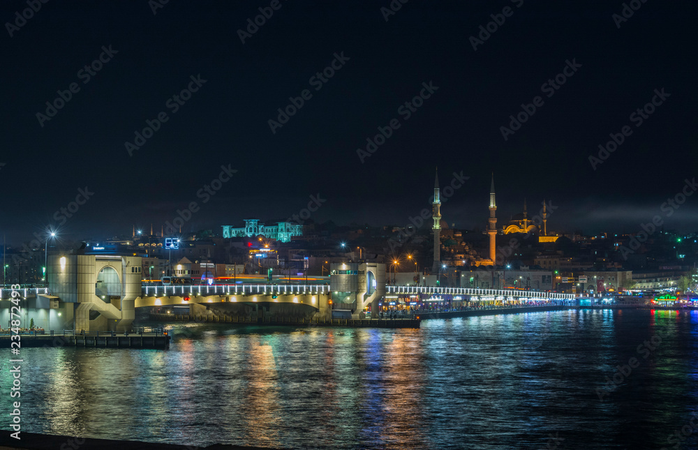 night view of istanbul turkey