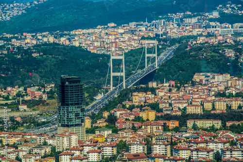 aerial view of istanbul bridge