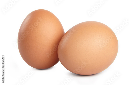 Eggs isolated on white background. Cut out.