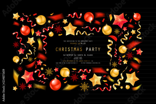 Christmas party or dinner invitation