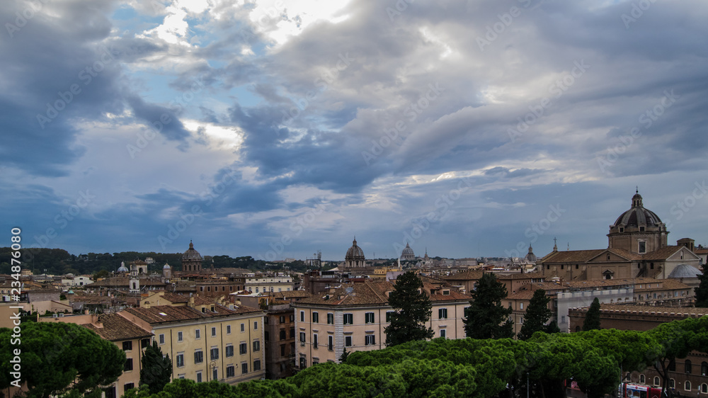 Rome, Italy: cityscape in cloudy day