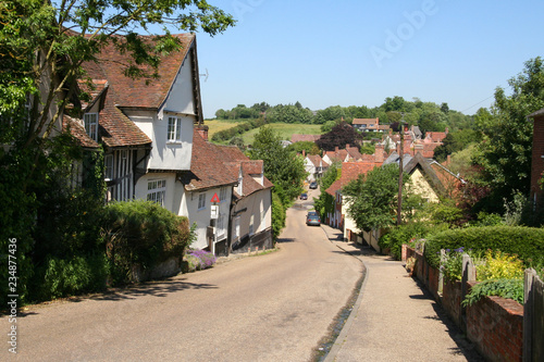 Fotografie Looking down the main street in Kersey, Suffolk